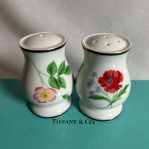 Vintage Tiffany Limoges American Garden Salt and Pepper Set in Box France